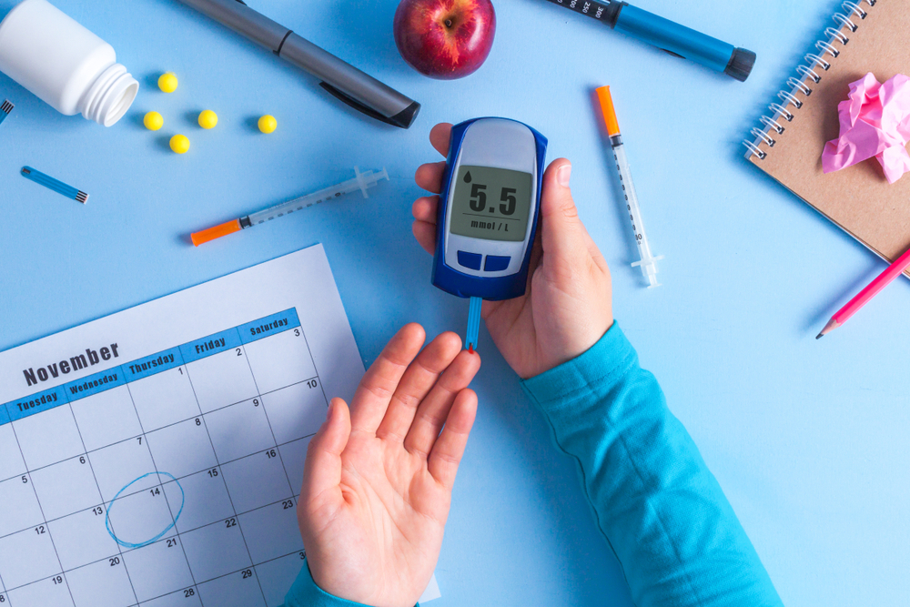 The,Diabetic,Measures,The,Level,Of,Glucose,In,The,Blood.